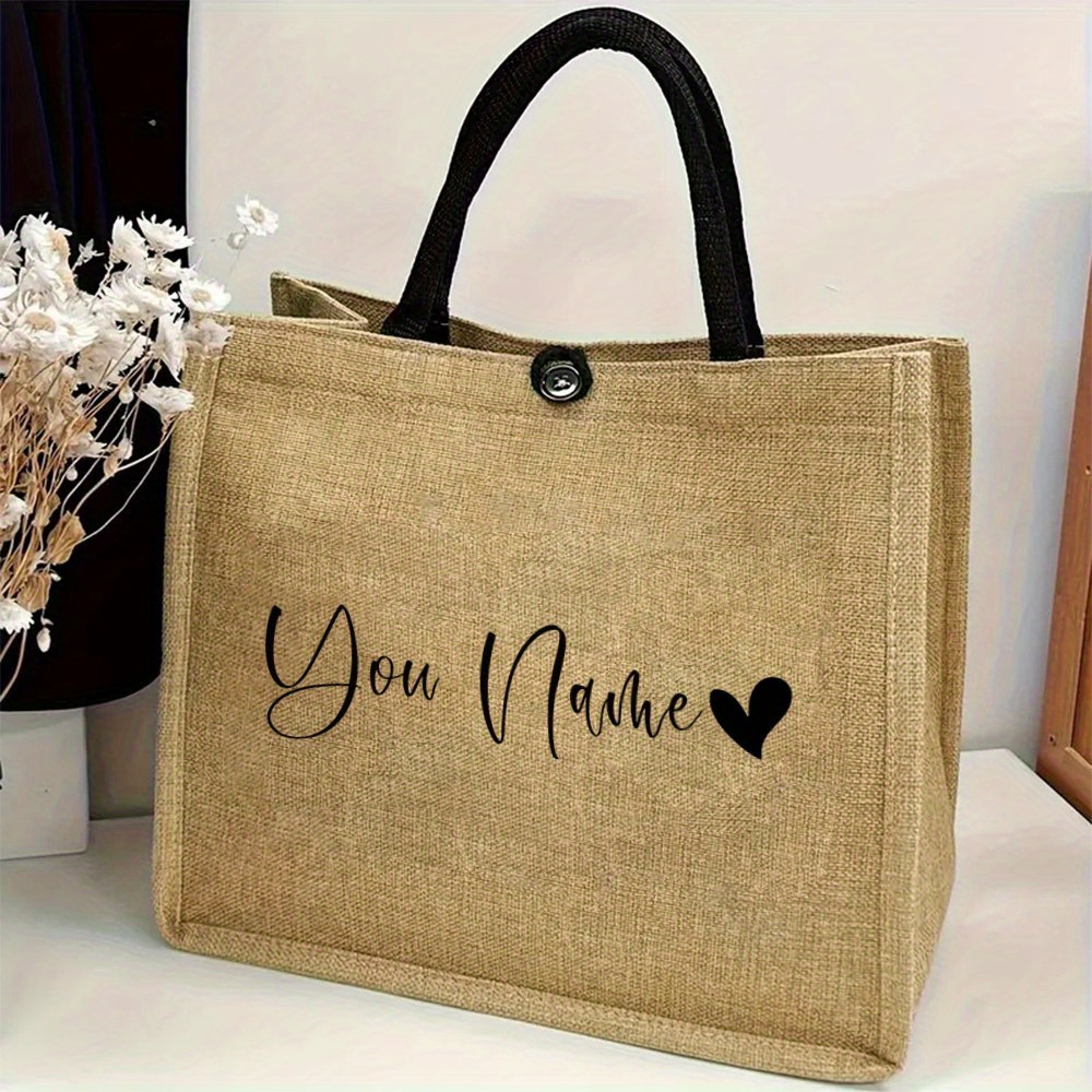Linen Bag Bulk - حقيبة تسوق من الكتان قابلة لإعادة