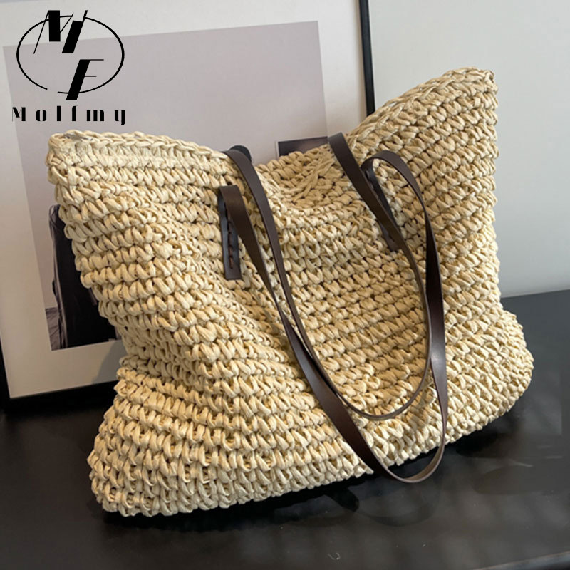 Linen Bag Bulk - القش المنسوجة حمل الحقائب عارضة كبيرة