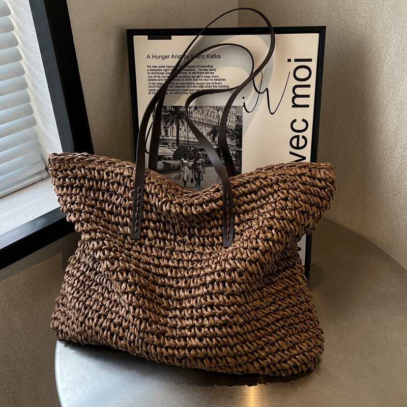 حقائب حمل منسوجة من القش للنسا - مراجعة Linen Bag Bulk وسعره