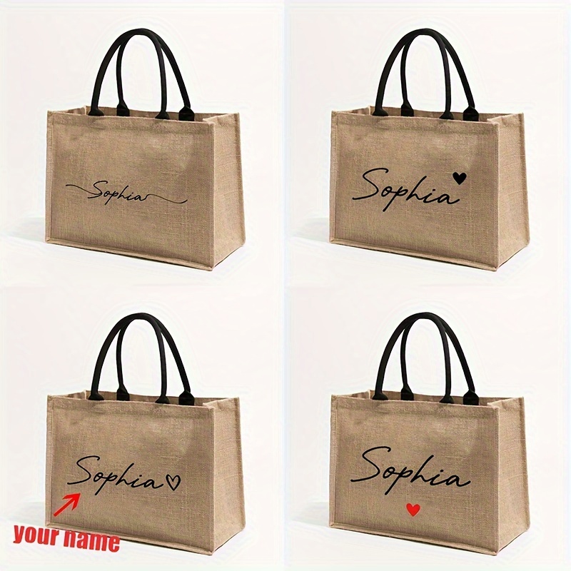 حقيبة شاطئ مخصصة بنمط اسم شخصي - مراجعة Linen Bag Bulk وسعره