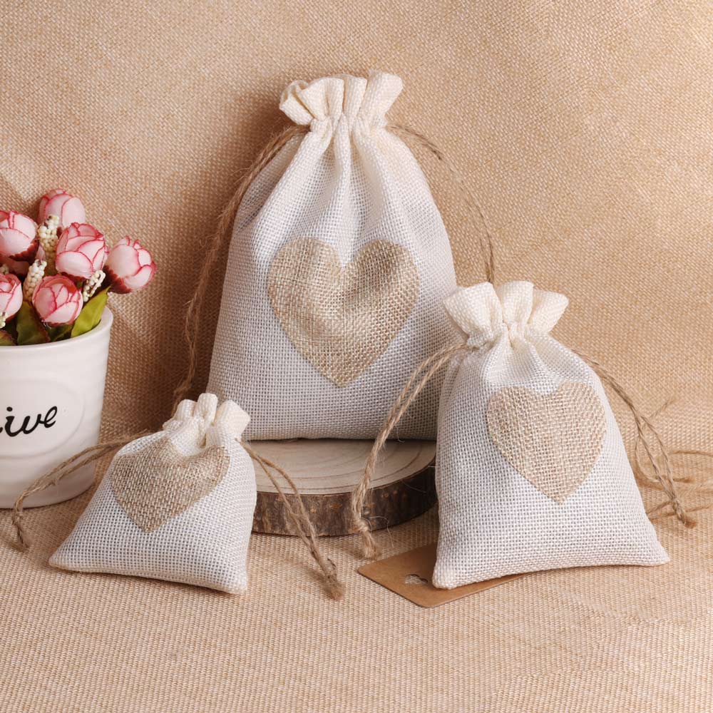 5 قطعة/الوحدة القلب الكتان مجو - مراجعة Linen Bag Bulk وسعره