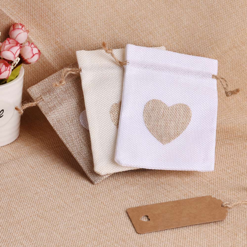 5 قطعة/الوحدة القلب الكتان مجو - مراجعة Linen Bag Bulk وسعره