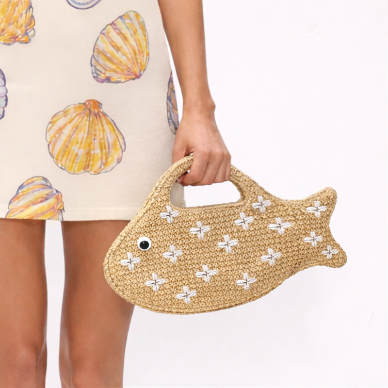 حقيبة يد نسائية منسوجة من القش - مراجعة Linen Bag Bulk وسعره